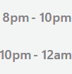 12pm through 12am placeholder text